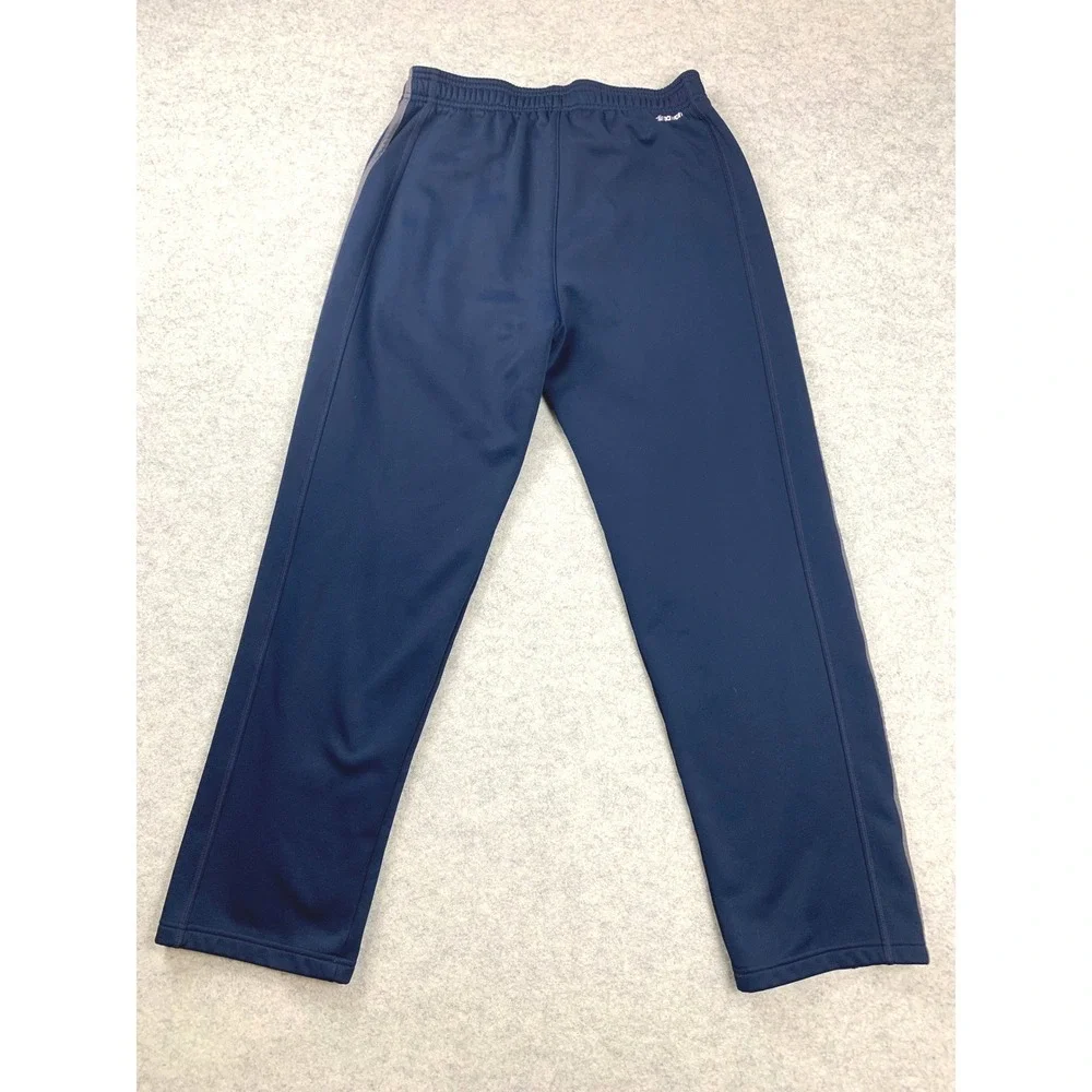 Adidas Track Pants Mens Large Navy Blue Climawarm Straight Leg Fleece Lined